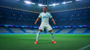 Illustration de Amine Harit en tenue de l'Olympique de Marseille, évoquant son possible transfert vers Trabzonspor. Image réalisée par IA.