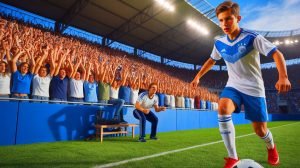 Illustration de l'intérêt d'un club allemand pour le joueur Dedic, ancien de l'OM. Image réalisée par IA.