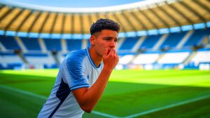 Illustration de la déception d'Amar Dedić après son passage à l'OM. Image réalisée par IA.