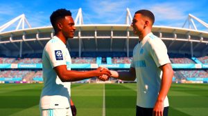 Illustration de Mason Greenwood et Angel Gomes lors de l'annonce du transfert à l'Olympique de Marseille. Image réalisée par IA.