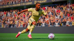 « Départ imminent » : ce transfert inattendu de la star de l’OM qui bouleverse le monde du football européen et enflamme les supporters marseillais Illustration de Denis Bouanga en tenue du Los Angeles FC, exprimant son attachement à l'Olympique de Marseille. Image réalisée par IA.