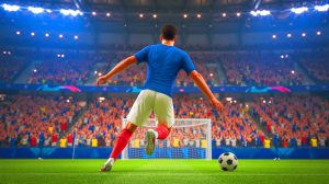 Illustration de Quentin Merlin célébrant son but spectaculaire lors de l'Euro Espoirs. Image réalisée par IA.