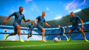 Illustration de l'Olympique de Marseille se préparant pour son programme estival. Image réalisée par IA.