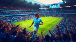 Illustration de Nicolas Raskin en tant que cible de transfert de l'OM. Image réalisée par IA.