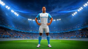 Illustration de Mason Greenwood décidant de rester à l'Olympique de Marseille. Image réalisée par IA.