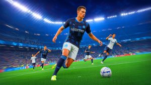 Illustration de Adrien Truffert et le transfert convoité par l'Olympique de Marseille. Image réalisée par IA.
