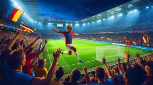 Illustration de Murillo célébrant un but lors de la Gold Cup. Image réalisée par IA.