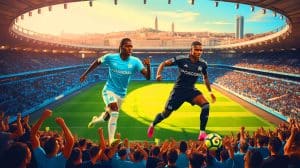Un transfert historique imminent : l’OM prêt à débourser 30 millions d’euros pour ce joueur vedette qui pourrait bouleverser la Ligue 1 entière Illustration de l'ambiance du mercato estival de l'OM avec des recrues potentielles. Image réalisée par IA.