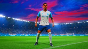 Illustration de Fodé Camara, jeune talent de l'OM, générée par intelligence artificielle.