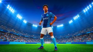 Illustration de l'éventuel transfert de Malick Fofana à l'Olympique de Marseille, générée par intelligence artificielle.