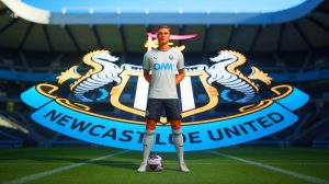 Illustration de Leonardo Balerdi, défenseur de l'OM, suscitant l'intérêt de Newcastle. Image réalisée par IA.