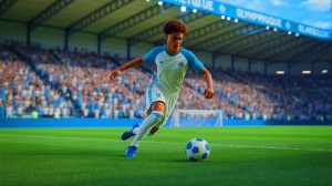 Illustration de l'ailier brésilien promis à l'Olympique de Marseille, générée par intelligence artificielle.