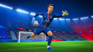 Illustration de Renato Marin célébrant sa signature au PSG, créée par intelligence artificielle.