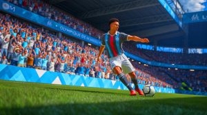 Illustration de l'intérêt de l'Olympique de Marseille pour Gustavo Mantuan, joueur polyvalent du Zénith Saint-Pétersbourg, générée par intelligence artificielle.