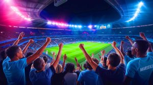 Illustration de l'arrivée d'Igor Paixão à l'Olympique de Marseille, générée par intelligence artificielle.