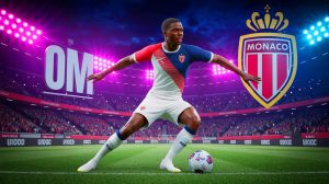 Illustration de Timothy Weah courtisé par l'OM et Monaco. Image réalisée par IA.