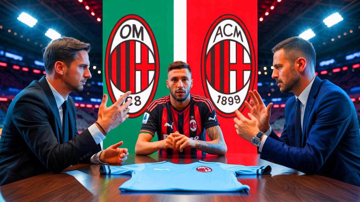 Illustration de la négociation entre l'OM et l'AC Milan pour le transfert d'Ismaël Bennacer.