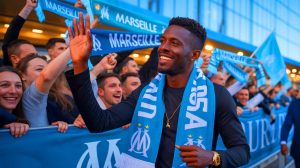 Illustration de l'arrivée de Timothy Weah à l'Olympique de Marseille.