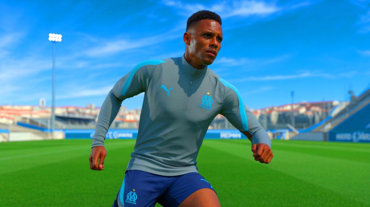 Illustration de Faris Moumbagna en situation de départ de l'OM.