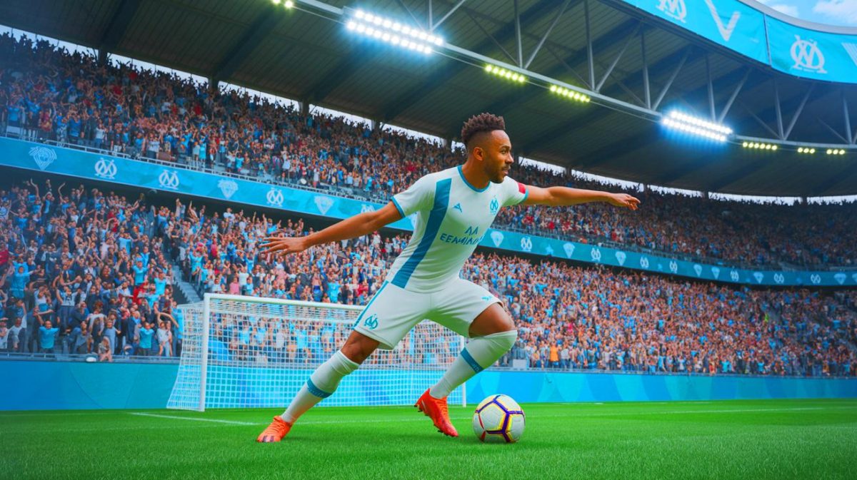 Alerte OM : un attaquant star pulvérise les records et promet 20 buts dès cette saison Illustration de Pierre-Emerick Aubameyang lors de son retour à l'Olympique de Marseille.
