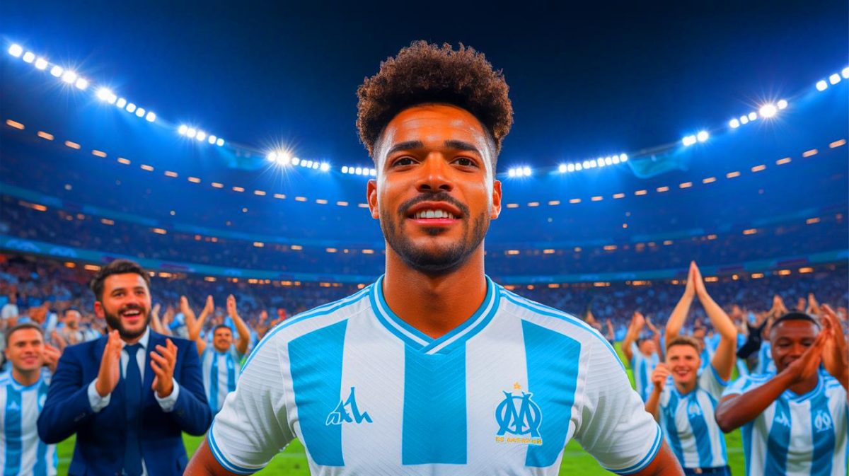 Illustration de l'arrivée de Benjamin Pavard à l'Olympique de Marseille, validée par Cyril Hanouna.