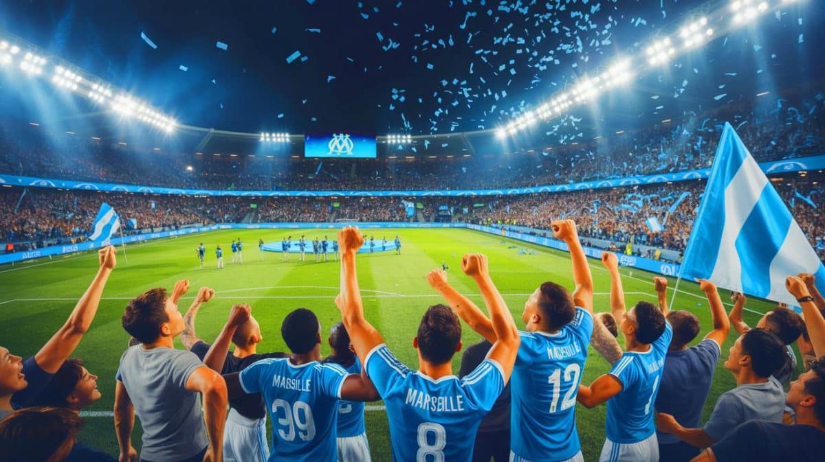 Cette révélation explosive bouleverse les fans : découvrez ce que les Ultras cachent vraiment aux Marseillais ! Illustration de la célébration des joueurs de l'Olympique de Marseille avec leurs supporters après la victoire contre Strasbourg.